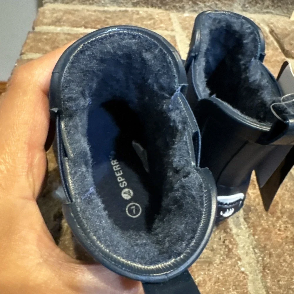 Bearpaw Toddler Chelsea Rain Boots With Faux Fur Lining size 7 toddler blue
